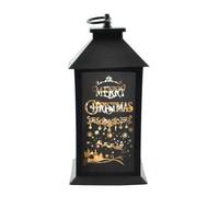 SHATCHI Christmas Lantern Plastic Black Indoor Xmas Nativity Theme Decorations Battery Operated