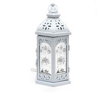 Shatchi Christmas LED Lamp Lantern Indoor USB Battery Xmas Decorative Light, White Shatchi White