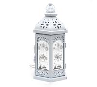 Shatchi Christmas LED Lamp Lantern Indoor USB Battery Xmas Decorative Light, White Shatchi White