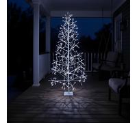 3Ft Pre Lit White Twig Christmas Tree 120 Cool White LED Lights Metal Frame Indoor Birch Tree
