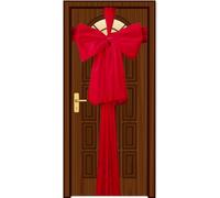 SHATCHI Christmas Red 9m Giant Bow Cover-Front Door Xmas Wedding, Baby Shower Outside Home Decor, Organza, Pack of 1