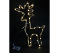 Shatchi Christmas Reindeer Stag Silhouette LED Hemp Rope Lights Xmas Decoration Battery Operated Holiday Garden Home Wall Room Han in Brown Shatchi Brown