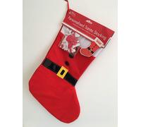 Shatchi Christmas Santa Stocking with Self Adhesive Letters in Red Shatchi Red