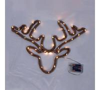Shatchi Christmas Stag Reindeer Head Silhouette Led Hemp Rope Lights Xmas Decoration Battery Operated Holiday Garden Home Wall Roo
