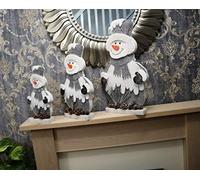 52cm Grey Snowman Christmas Tabletop Figures Window Wall Glitter Foam Showpiece Decorations Shatchi Grey One Size