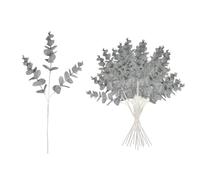 SHATCHI Christmas Tree Eucalyptus Stems, Artificial Picks 55cm Silver 18Pcs | Glittered, Leaves Branches Decorating Christmas Trees, Wreaths, Garlands, Vase, DIY Crafts, Festive Floral Arrangements