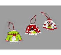 Christmas Tree Hanging Jumpers Decorated with Santa Snowman Reindeer Xmas Tree Wall Home Décor Ornaments 3pcs Set