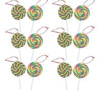 Christmas Tree Hanging Decorations Lollipop Pendants Candy Cane Tree Wall Home Décor Ornaments 12pcs Set