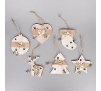 Christmas Tree Ornaments Wooden Aesthetic Hanging Decoration Reindeer piece (8cm)