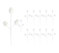 Shatchi 58Cm Glitter Pine Cone Christmas Picks - White, Pack Of 12