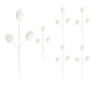 Shatchi 58Cm Glitter Pine Cone Christmas Picks - White, Pack Of 6