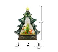 Shatchi Christmas Xmas Scene Globe Lantern with Swirling Water Glittering Music & Lights for Christmas Home Decorations Gifts One Size in Green Shatchi Green