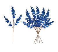 Shatchi Dark Blue Glitter Artificial Eucalyptus Christmas Tree Picks 55Cm Pack Of 6