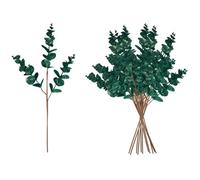 Shatchi Dark Green Glitter Artificial Eucalyptus Christmas Tree Picks 55Cm Pack Of 12