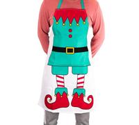(ELF Costume) Christmas Kitchen Apron Santa Elf Costume Muscleman Baking Accessory