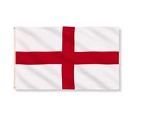 SHATCHI England St George’s Cross Flag 5ft x 3ft with Brass Eyelets - Large Polyester English Flag Banner for FIFA World Cup Football, Rugby Supporters and Indoor Outdoor Home & Garden Display