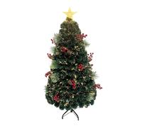 Shatchi Fibre Optic Christmas Star Topper-Green Pre-Lit Artificial Christmas Tree in Green | Size: 2ft Shatchi Green 2ft