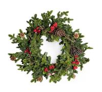 Shatchi Fir Christmas Wreath 80Cm Pe Material Artificial R Wreath Fire Resistant Wire Wreath For Festive Door Decor