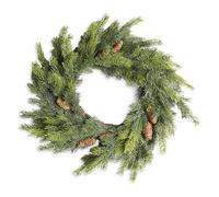 Shatchi 80cm Fir Wreath Realistic Pine Cone Christmas Door Décor in Green | Size: 800mm Shatchi Green 800mm