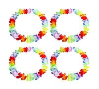 SHATCHI Garlands Flower Lei Luau Necklaces for Tropical Beach Decorations Flamingo Party Supplies Hawaiian Fancy Dress for Adults Kids, Multi, 50Pcs