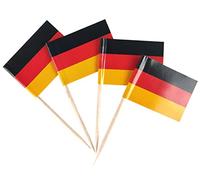 SHATCHI German Flag Wooden Toothpicks Sandwich Food Cup Cake Cocktail Sticks Picks Party Accessories Tableware Decorations, Multi, 50pcs