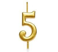 Shatchi Gifts 4 All Occasions Limited Gold 5 Number Candle Birthday Anniversary Party Cake Decorations Topper