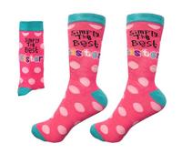 SHATCHI Girl's One Size Novelty Socks for Father Mother’s Day Uncle Auntie Nana Brother Boys Men Women Christmas Gifts, Simply The Best Sister