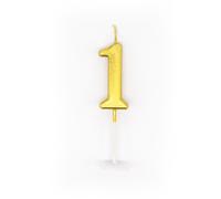 Shatchi Gold 1 Number Candle Birthday Anniversary Party Cake Decorations Topper Shatchi Gold