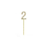 2 Gold Diamond Sparkley Cake Topper Number Year For Mans Boys Womens Girls Birthday Anniversary Party Decorations