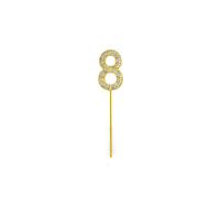 8 Gold Diamond Sparkley Cake Topper Number Year For Mans Boys Womens Girls Birthday Anniversary Party Decorations