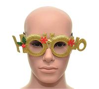 Shatchi Gold Hoo-Ho Christmas Glasses Fancy Xmas Dress Accessories Novelty Sunglasses Dinner Work Party Supplies Joke Fun Selfie Props