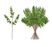 Shatchi Green Glitter Artificial Eucalyptus Christmas Tree Picks 55Cm Pack Of 18