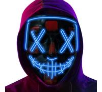 Shatchi Halloween LED Stitched Purge Mask -BLUE in Blue Shatchi Blue
