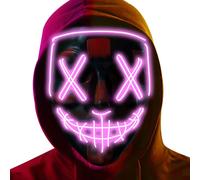 Shatchi Halloween LED Stitched Purge Mask - PINK Shatchi Pink