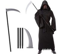 Shatchi Halloween Phantom Costume- Robe Outfit, Black