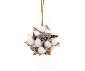 Shatchi Handmade 10cm Cotton Ball Christmas Hanging Decorations Pine Cones Xmas Decoration Home Décor