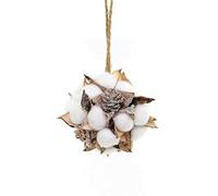 Shatchi Handmade 12cm Cotton Ball Christmas Hanging Decorations Pine Cones Xmas Decoration Home Décor