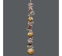 Shatchi Hanging Decoration With Jingle Bells Wooden Sticks, Berries And Pinecones Christmas Home Wall Door 90Cm Golden