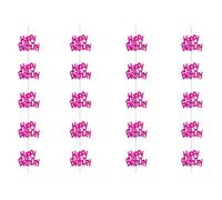 Shatchi Happy Birthday Glitz Pink Anniversary Birthday Metallic Hanging String Shiny Foil Wall Decorations Pack Of 6