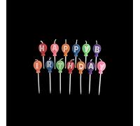 SHATCHI Happy Multicolour Metallic Polka Dot Letters/Sprial Candles for Boys Girls Birthday Anniversary Wedding Party Cake Toppers Decorations