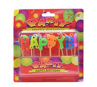 SHATCHI Happy Multicolour Metallic Polka Dot Letters/Sprial Candles for Boys Girls Birthday Anniversary Wedding Party Cake Toppers Decorations