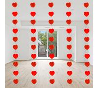 Shatchi Heart Glitz Black And Silver Anniversary Birthday Metallic Hanging String Shiny Foil Wall Decorations Pack Of 6