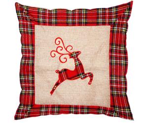 Shatchi Hessian Home Bedroom Office Decorations Burlap Cotton Linen Printed Pillow Covers Reindeer 40X40Cm 40X40Cm