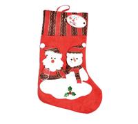 Shatchi High Quality 3D Handmade Father Christmas Traditional Santa Stocking Sack Sock Snowman Xmas Bag Decorations in Red Shatchi Red