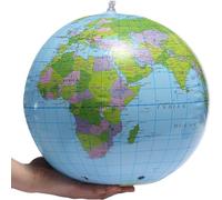 SHATCHI Inflatable World Globe 15"/38cm Earth Map Geography Ball For Teacher Aid, Learning, Beach Party Kids Adults Toy Gifts,Blue