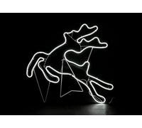 Jumping Reindeer Neon Effect Rope Light Silhouette Double Side 90 Cool White LEDs Christmas Outdoor Shatchi White One Size