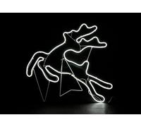 Shatchi Jumping Reindeer Neon Effect Rope Light Silhouette Double Side 90 Cool White LEDs Christmas Outdoor Shatchi White