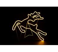 SHATCHI Jumping Reindeer Neon Effect Rope Light Silhouette Double Side 90 Warm White LEDs Christmas Outdoor Home Wall Garden Holiday Festive Decorations,SHATCHI