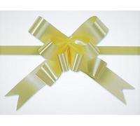 SHATCHI Large 30mm/3cm Ribbon Pull Bows for Party Wall, Gift Wraps, Christmas Trees, Wedding, Birthday Hampers Decoration Florist, Light Yellow, 40pcs