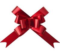 SHATCHI Large 30mm/3cm Ribbon Pull Bows for Party Wall, Gift Wraps, Christmas Trees, Wedding, Birthday Hampers Decoration Florist, Red, 20pcs